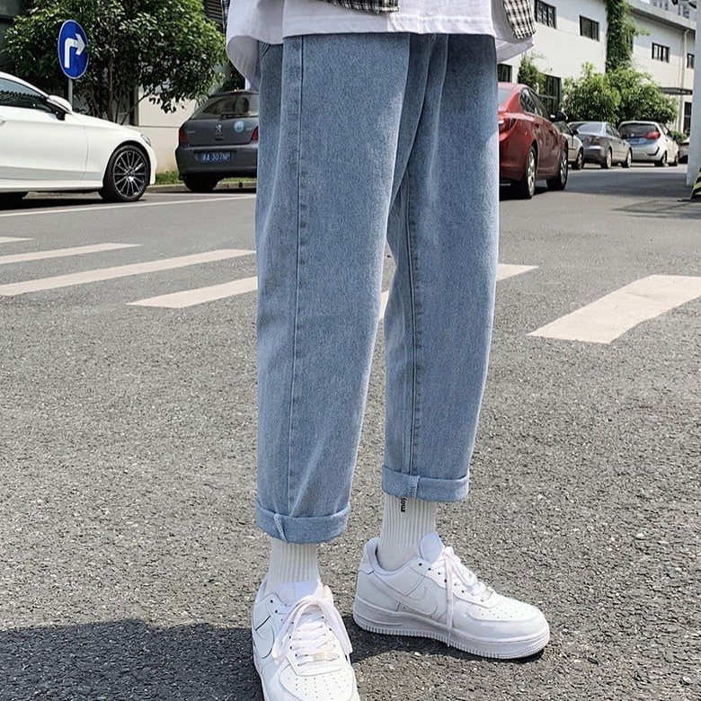 Quần jean baggy nam, quan jeans bò ống suông rộng co giãn 4 chiều Ulzzang thời trang Gman