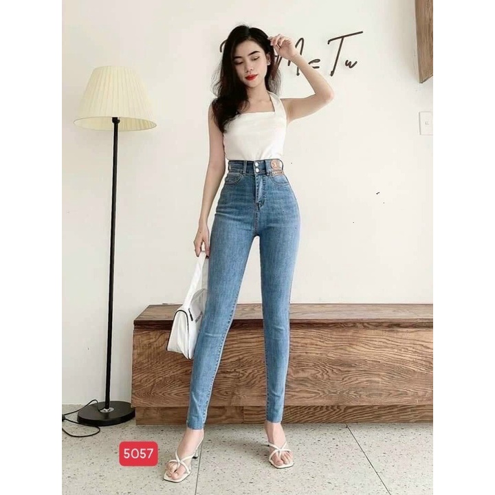 Quần Jean Nữ Lưng Cao, Quần Bò Nữ Lưng Cao Kiểu Mới Hot Trend 2021 King168 Store QJN5057
