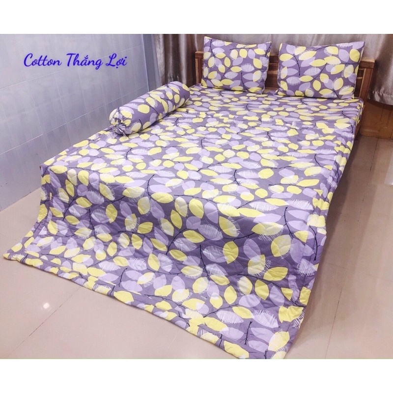 SET 5 MÓN {Size Drap 1m6} VẢI COTTON THẮNG LỢI 100%