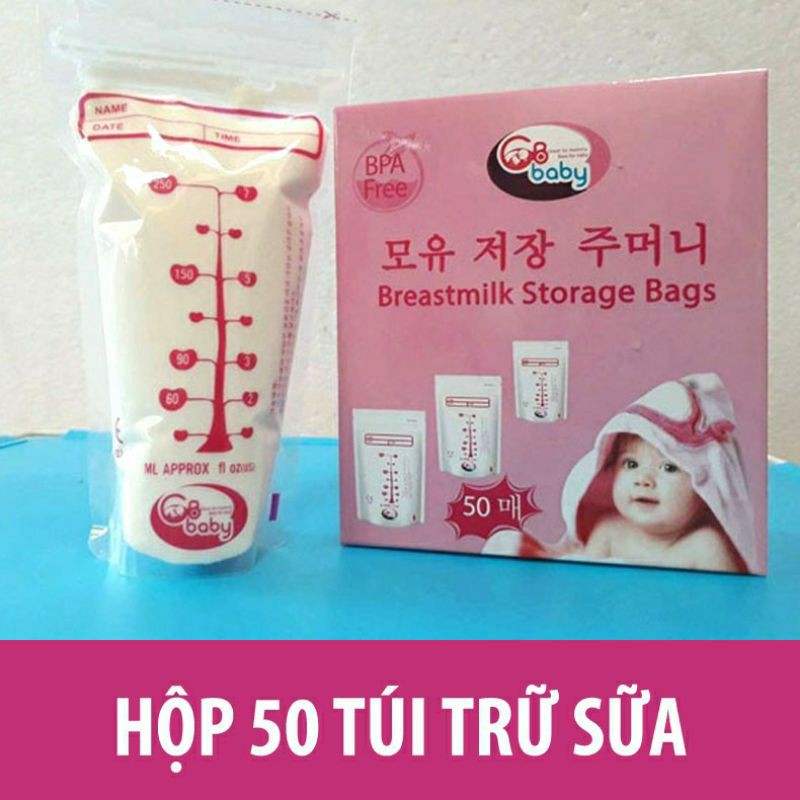 (Tách set) combo 5 túi zip trữ sữa Gb hàn quoc 250ml