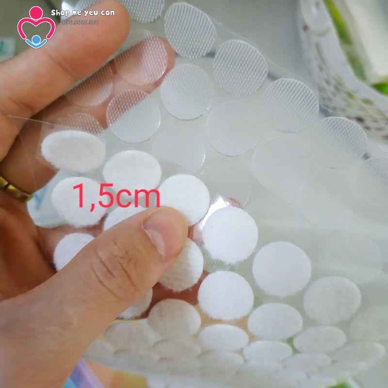 Set 100 cặp verclo băng dính nhám gai TRONG SUỐT KHÔNG CHE HÌNH