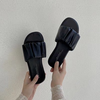 summer green flat slippers