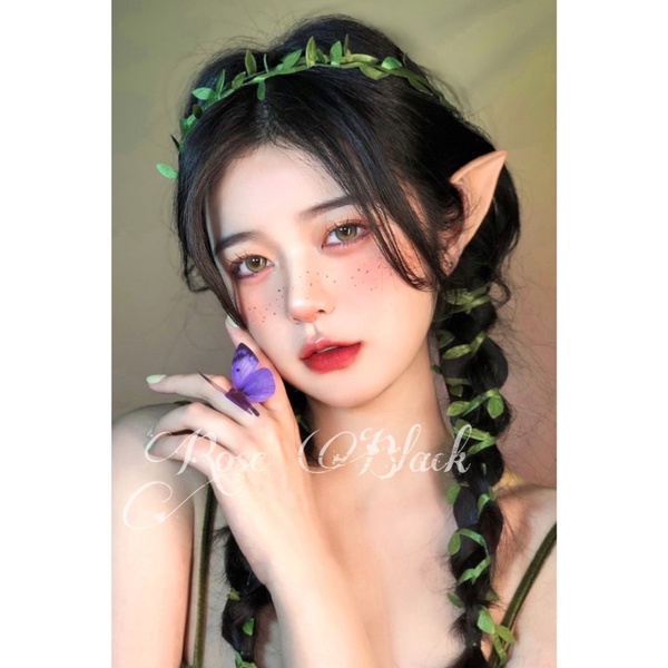 (update)Dây lá vải xanh tết tóc tạo kiểu tóc, cosplay tinh linh rừng xanh, cosplay lolita mã YU-991