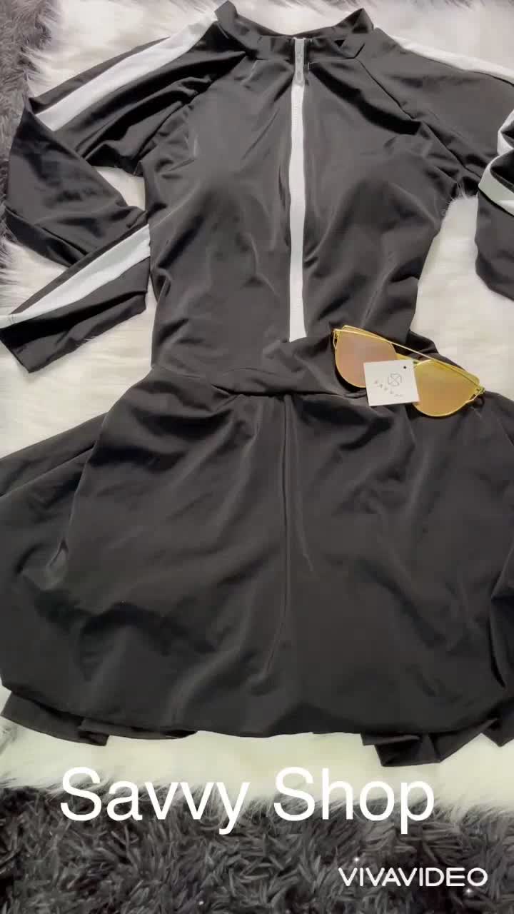 Bikini Tay Dài Hàn Quốc, Bộ Đồ Bơi 1 Mảnh Quần Váy, Áo Tắm Che Bụng SAVVY | BigBuy360 - bigbuy360.vn