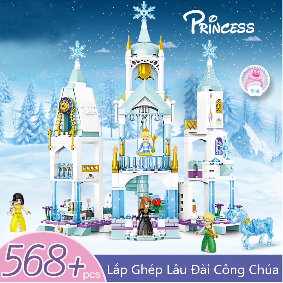 [568 CHI TIẾT-HÀNG CHUẨN] BỘ ĐỒ CHƠI XẾP HÌNH LEGO LÂU ĐÀI, LEGO CÔNG CHÚA, XẾP HÌNH LÂU ĐÀI, Lego con gái