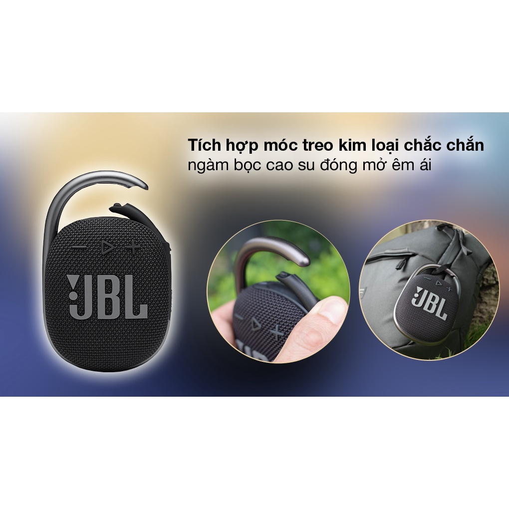 Loa bluetooth jbl Clip 4 bass cực mạnh âm thanh lớn chống thấm nước tốt hỗ trợ cắm usb thẻ nhớ Bảo hành đổi mới 6 tháng