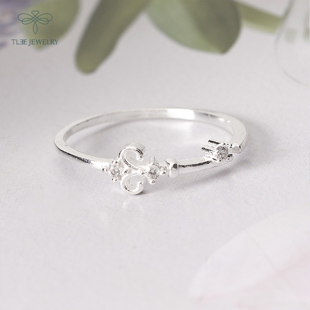 Nhẫn bạc nữ TLEE hoa leo nhỏ đính đá lấp lánh dáng hở thanh lịch NCJ A0186