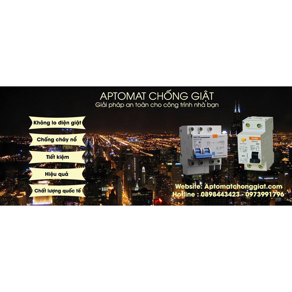 Cầu Dao Tự Động MCB DoBo 3 Pha  16A- 100A  4.5kA - tặng kèm ốp bảo vệ gắn nổi