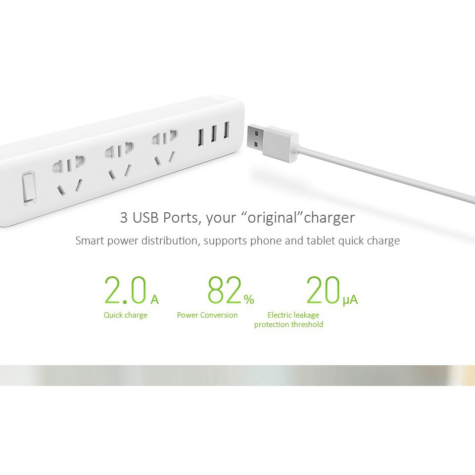 Ổ cắm điện Xiaomi Power Strip 3 usb thông minh