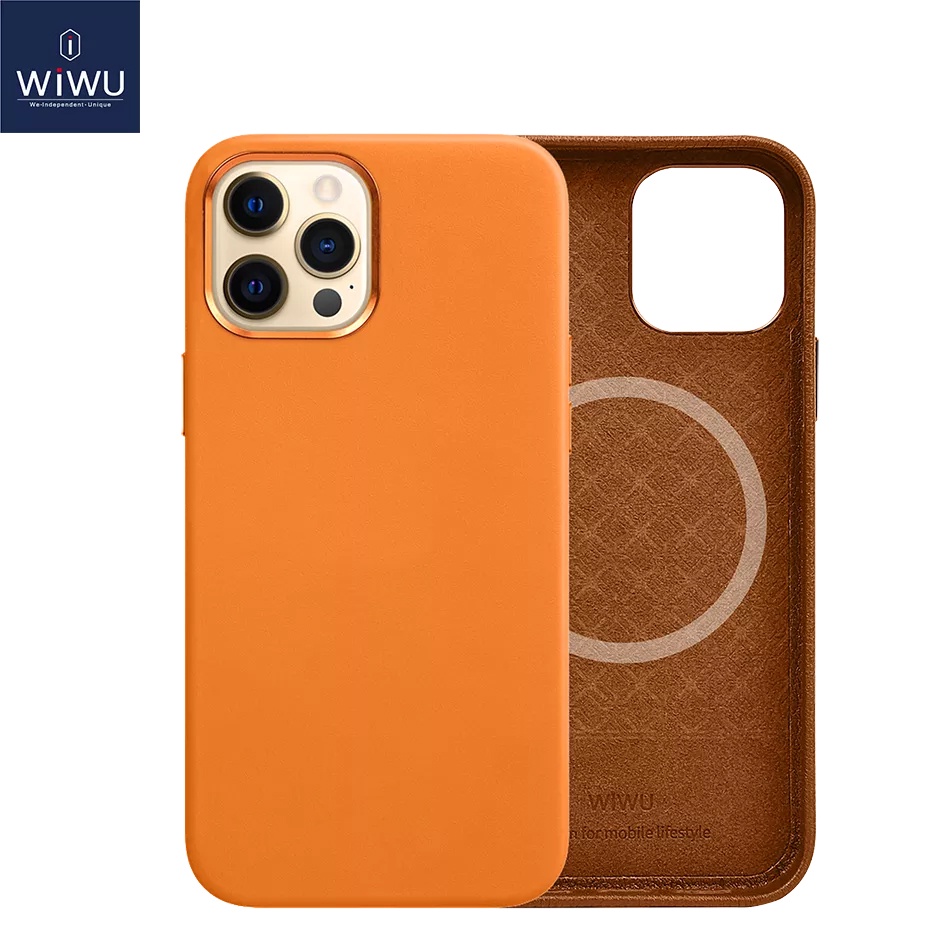 Ốp lưng Wiwu Leather Magsafe chất liệu da mềm mại cao cấp cho iPhone 13 - 13 Pro - 13 Pro Max