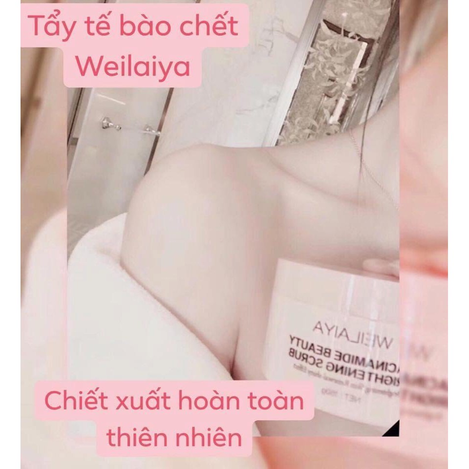 Tẩy da chết Weilaiya làm sạch sâu-Tẩy tế bào chết body se khít lỗ chân lông, giúp da trắng hồng mịn màng - Mymy cosmetic