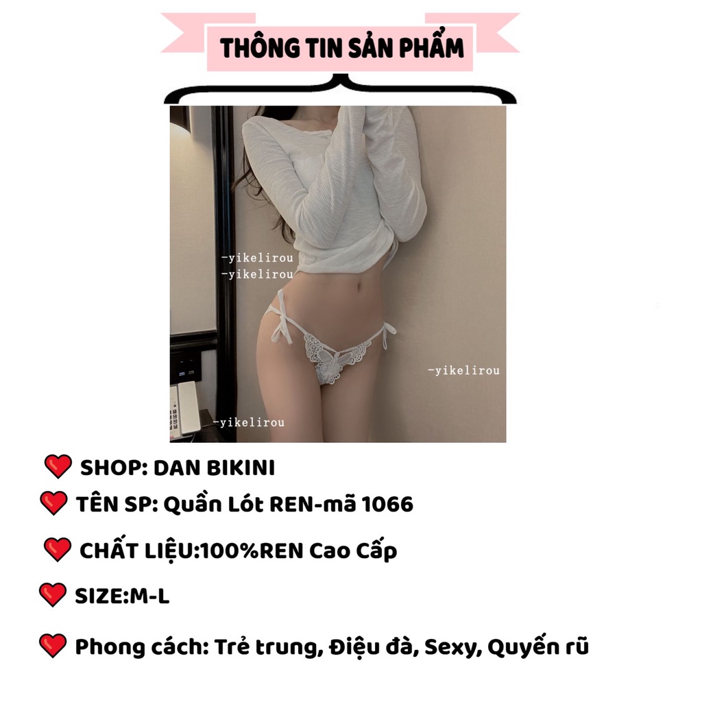 Quần Lót Nữ Ren Sexy thiết kế dây buộc thêu họa tiết siêu xinh sexy MÃ 1066