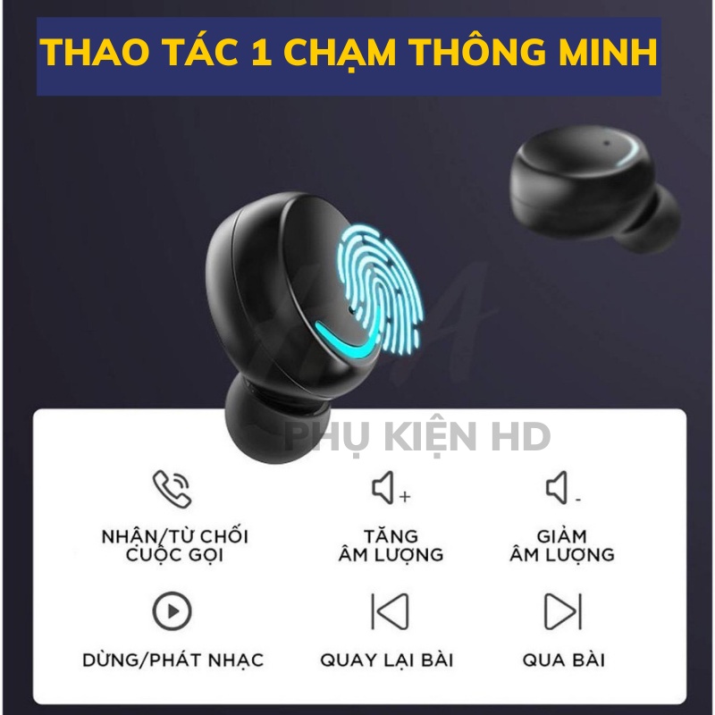 Tai nghe bluetooth AMOI F9 PRO không dây bản Quốc Tế cảm ứng chạm chống nước IPX 5 chống ồn dùng cho IOS và Android