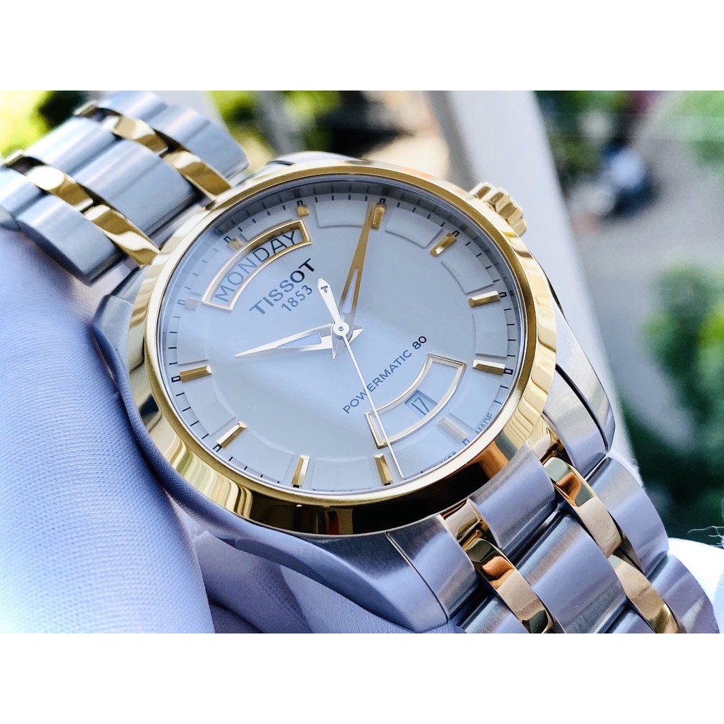 Đồng hồ nam chính hãng Tissot Couturier Day Date Demi Stainless Steel T035.407.22.011.01 - Máy cơ - Kính sapphire