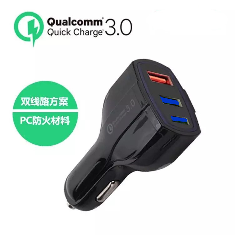 Tẩu Sạc Điện Thoại Nhanh QC 3.0 3 Cổng USB 3.0 Cho Ô Tô