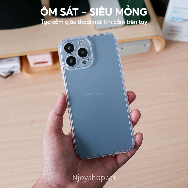 Ốp Nhám Viền Dẻo Chống Bám Vân Tay Chính Hãng X&M Lưng Kính Cường Lực Cao Cấp Njoyshop