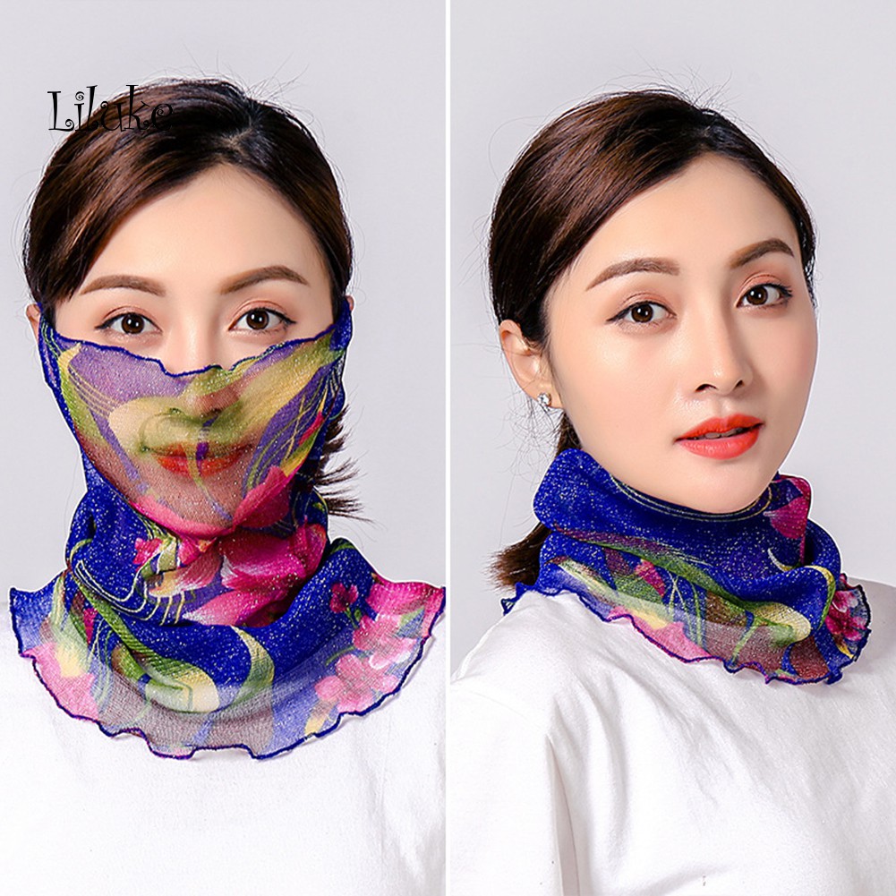 Khẩu Trang Chống Nắng Thoáng Khí Mềm Mại In Họa Tiết Xinh Xắn Cho Nữ