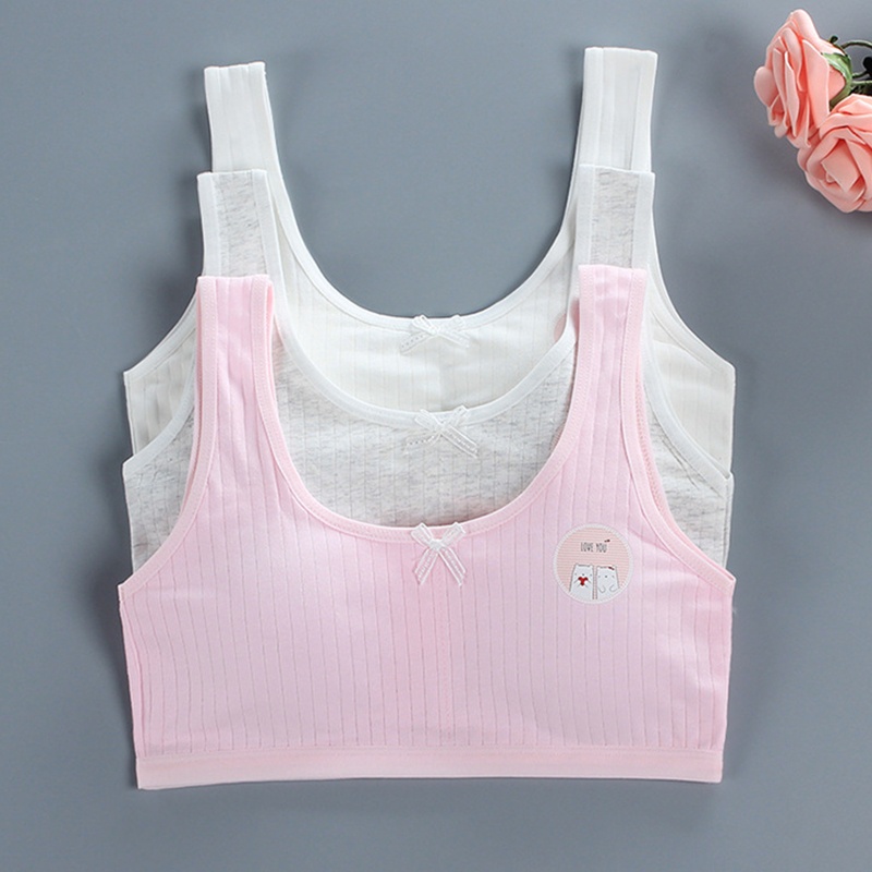 Set Đồ Lót 2 Món Có Đệm Ngực In Họa Tiết Gấu Dễ Thương Cho Tuổi Teen