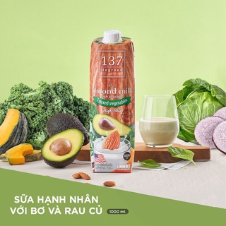 Hộp Sữa Hạt Nguyên Chất Hạnh Nhân Cùng Bơ Và Rau Củ 137 Degrees Thái Lan - 1 Hộp 1000ml