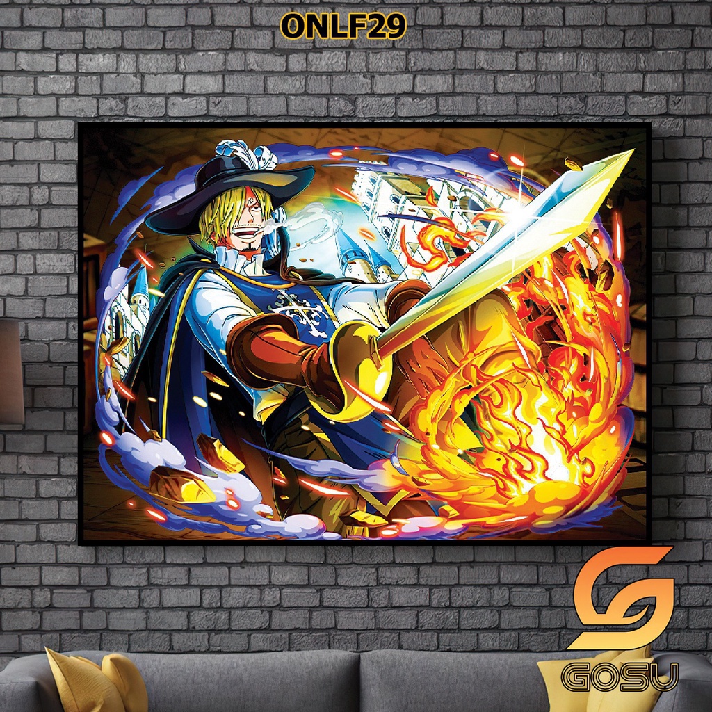 Tranh treo tương aime one piece đa dạng mẫu , tặng kèm phụ kiện treo tranh