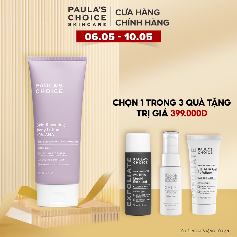 Kem dưỡng thể làm sáng da chứa 10% AHA Paula's Choice Skin Revealing Body Lotion 10% AHA 210ml 5900