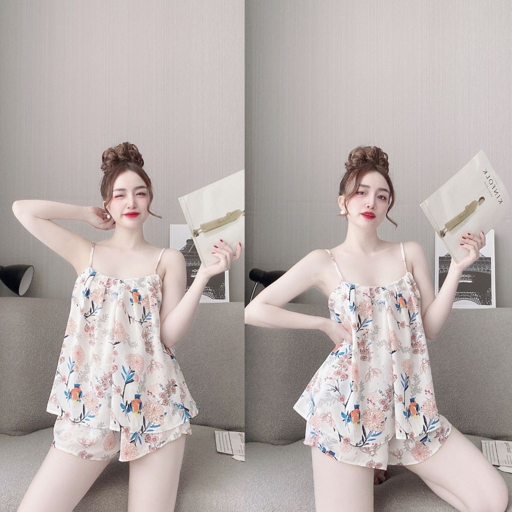 Đồ Ngủ Nữ BIGSIZE Đồ Ngủ Sexy lụa MANGO cao cấp mềm mại xinh xắn < 70KG | BigBuy360 - bigbuy360.vn