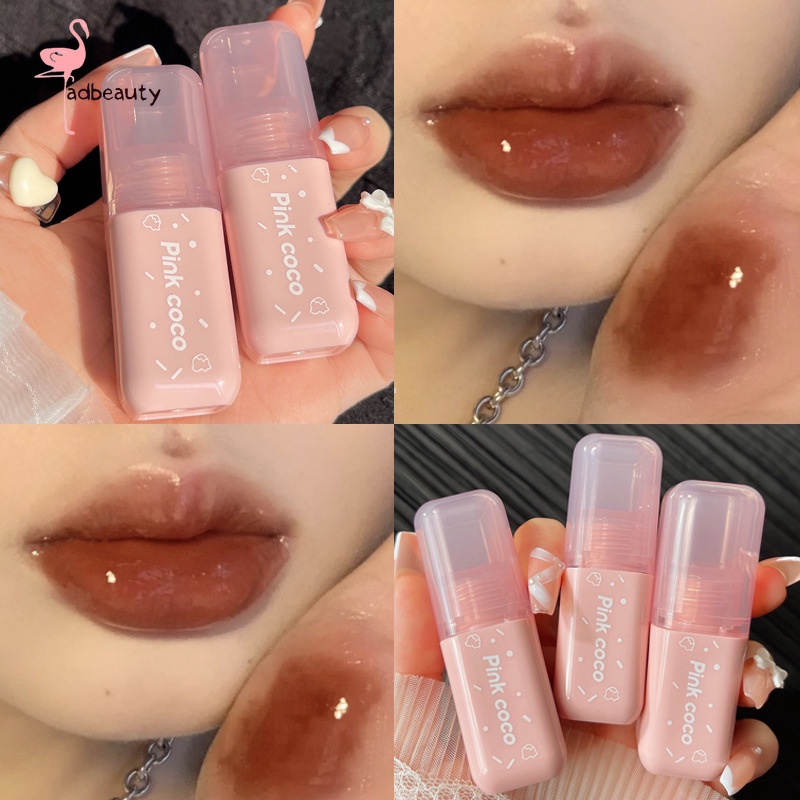 Son Bóng Dưỡng Ẩm Lâu Trôi Hình Bánh Donut Màu Hồng Dễ Thương Son Bóng Dưỡng Ẩm Chống Thấm Nước Thiết Kế Hình Bánh Donut Dễ Thương