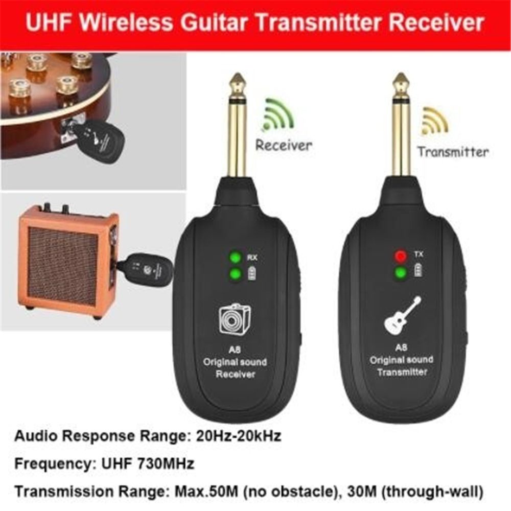 Đầu thu phát âm thanh không dây 20hz-20khz Uhf nhiều màu sắc có thể sạc lại chuyên dụng cho đàn guitar