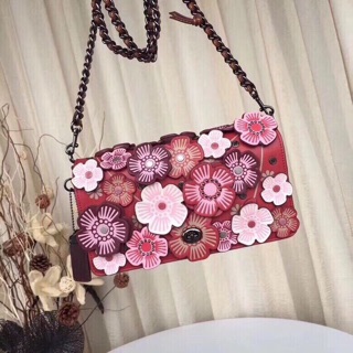 🆘RẺ VÔ ĐỊCH🆘Túi Coach hoa trà mini đỏ hồng