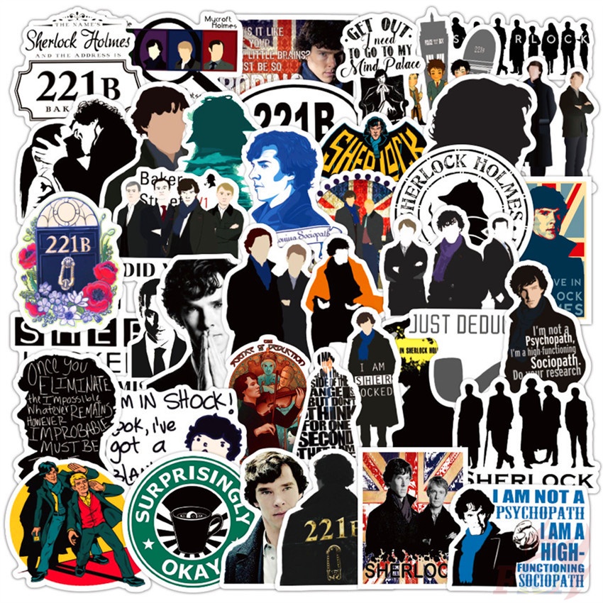 Bộ 50 Cái ❉ Sherlock ·Holmes Series 01 Hình Dán ❉ Miếng Dán Trang Trí Đa Năng Diy Thời Trang