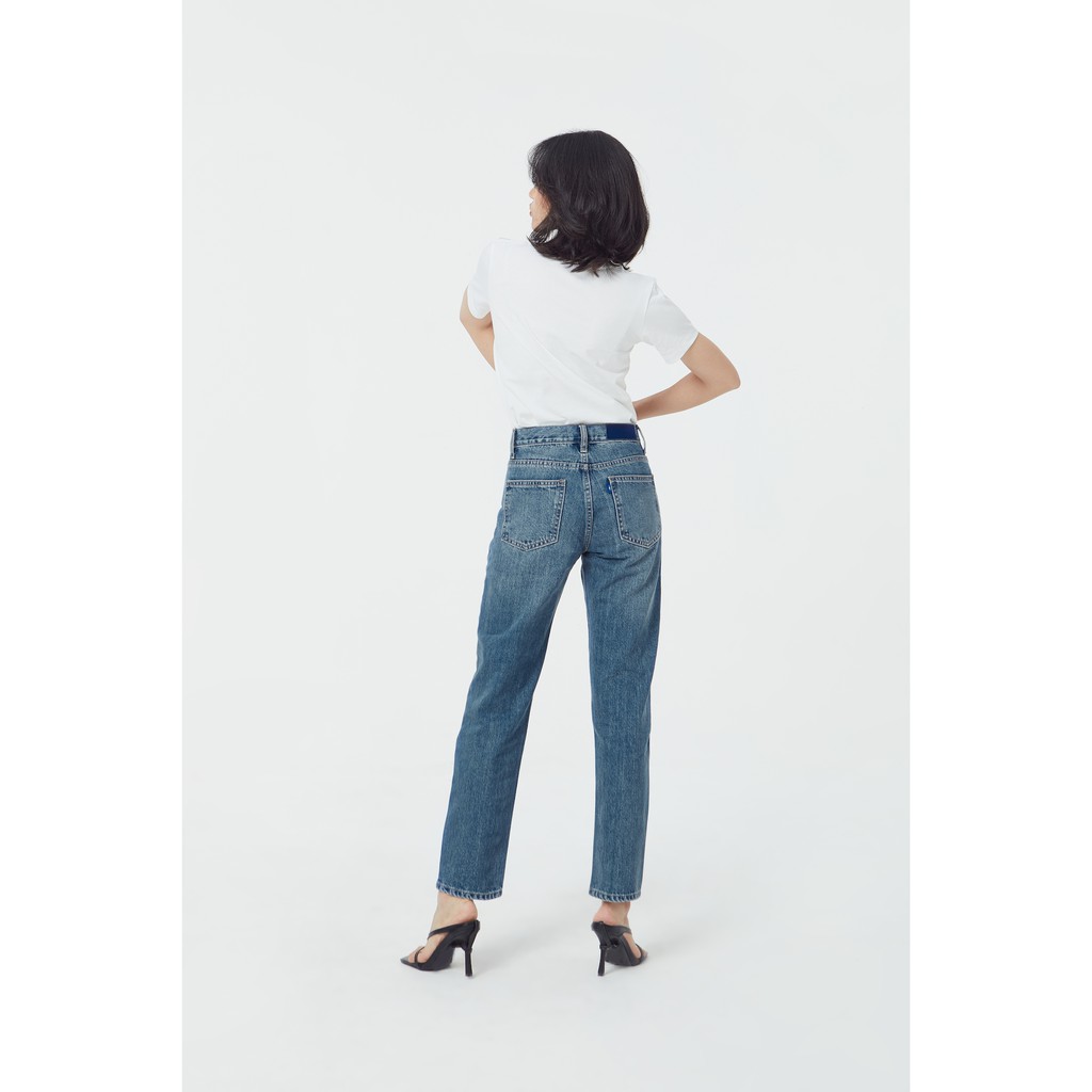 TheBlueTshirt - Quần Jeans Ống Suông Nữ Màu Xanh Nhạt - On Way Jeans Indigo Daze Wash