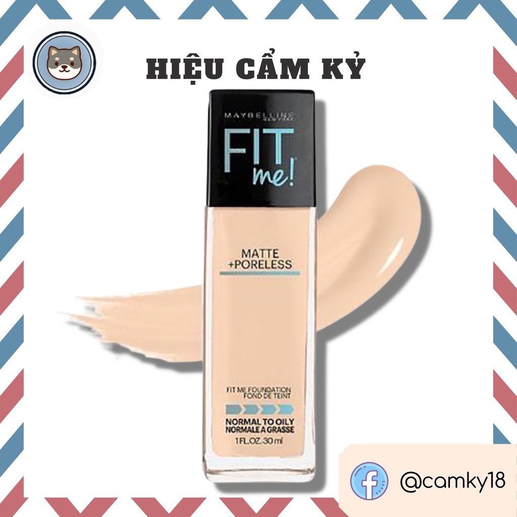 Kem Nền Mịn Nhẹ Kiềm Dầu Chống Nắng Fit Me Maybelline New York Matte Poreless Foundation SPF 22 30ml