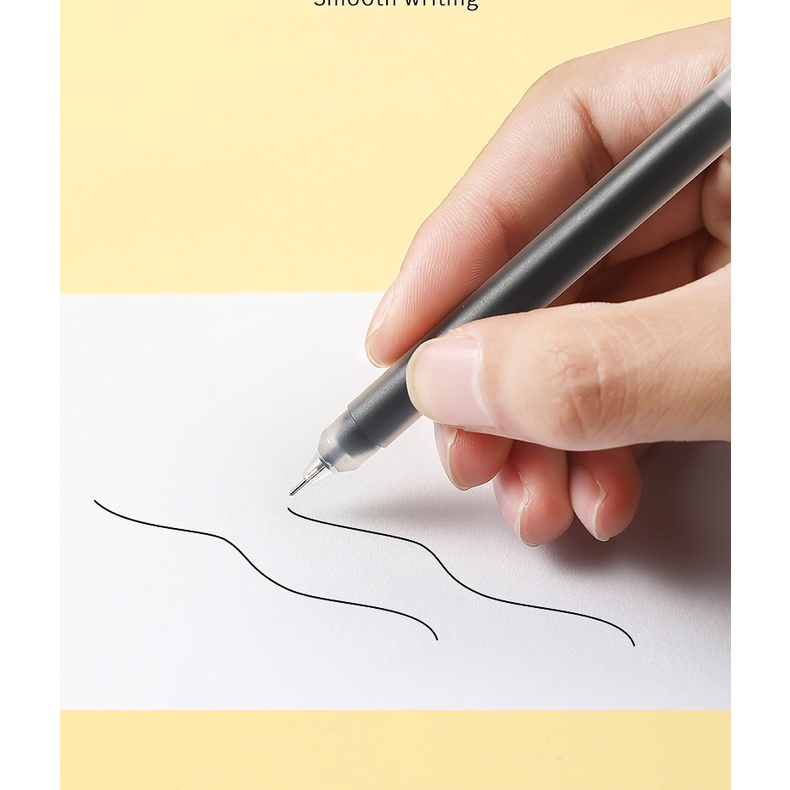 Set 12 Bút Bi Nước Ngòi 0.5mm Vỏ Carbon Màu Đen Tiện Dụng Cho Học Sinh/Văn Phòng