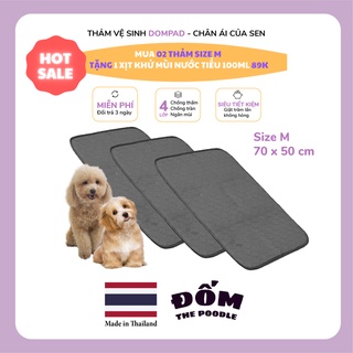 [HÀNG NHẬP THÁI] Thảm Cho Cún Đi Vệ Sinh DomPad - Size M Cho Cún Dưới 5kg - Tái sử dụng - Siêu bền - Siêu tiết kiệm