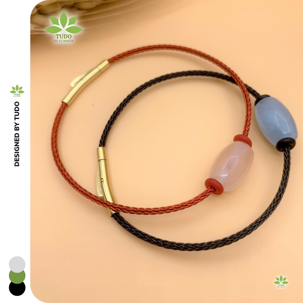 Kèm 2 Chặn Cao Su - Vòng Tay nam nữ dây thép đỏ, đen trơn chốt kim loại bền TUDO để xâu lu thống, đồng điếu, hạt vòng