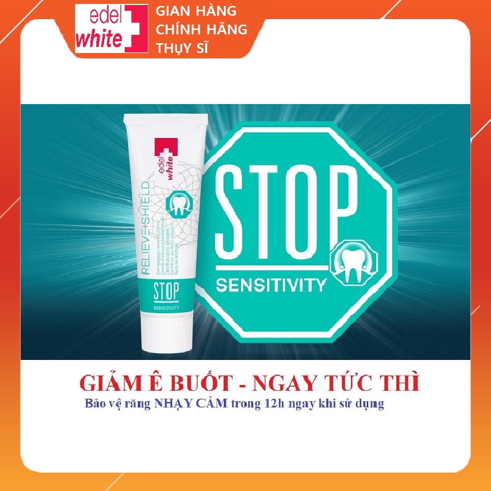 Kem đánh răng giảm ê buốt răng nhạy cảm edelwhite STOP SENSITIVITY đặc biệt hiệu quả từ Thụy sĩ