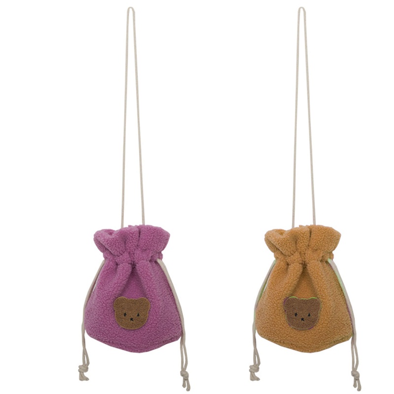 Túi Đeo Chéo Dây Rút Hình Gấu Hoạt Hình Đáng Yêu