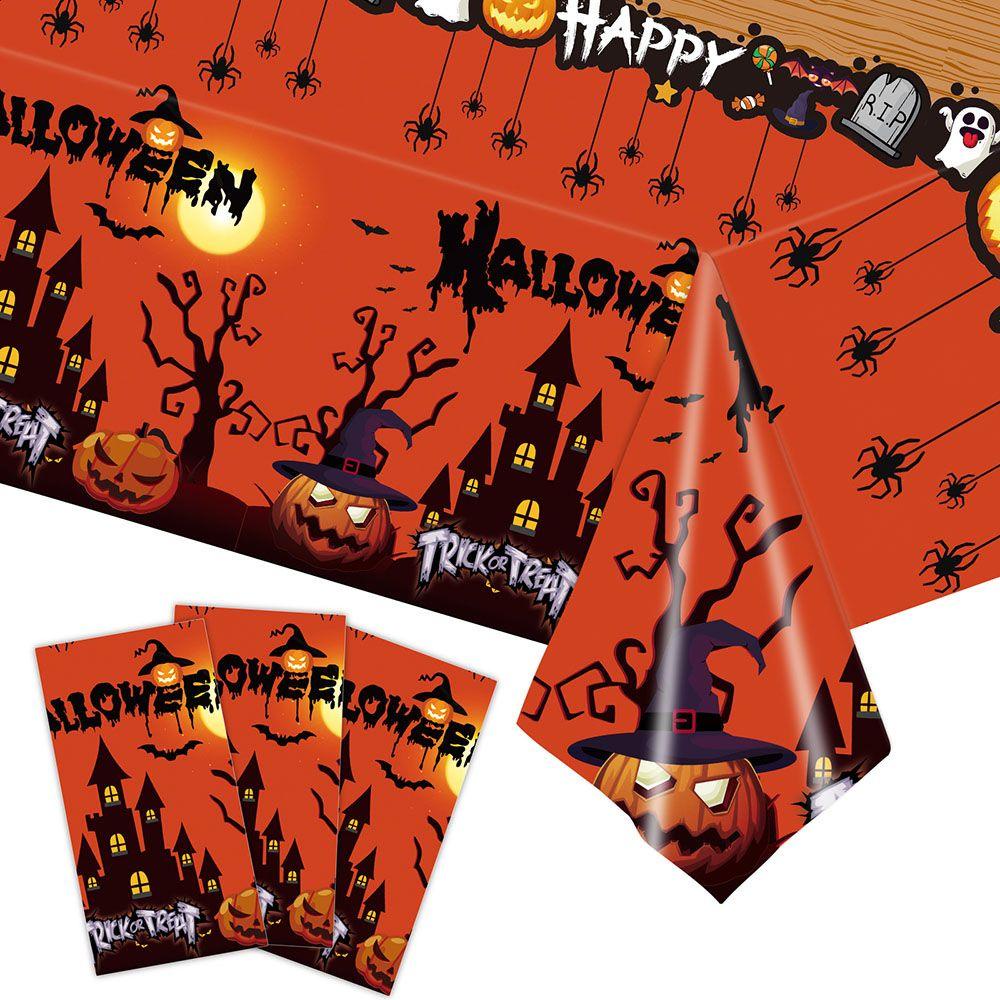 Bộ 24 Đĩa / Khăn Trải Bàn / Cờ Chủ Đề Halloween Sáng Tạo Dùng Một Lần