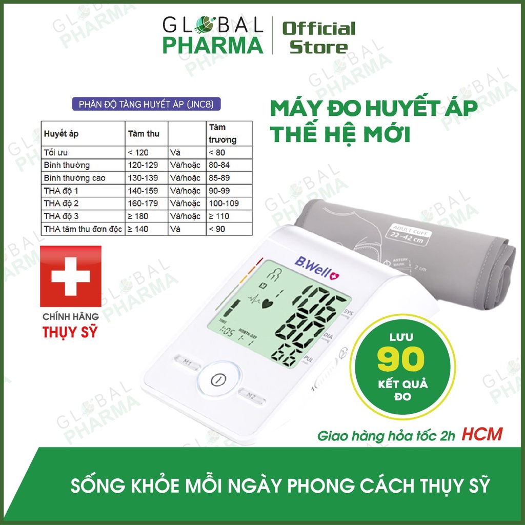 [CHÍNH HÃNG THỤY SĨ - BẢO HÀNH 5 NĂM] Máy đo huyết áp bắp tay tự động B.WELL Pro-33/Pro-35/Pro -36/Med-53