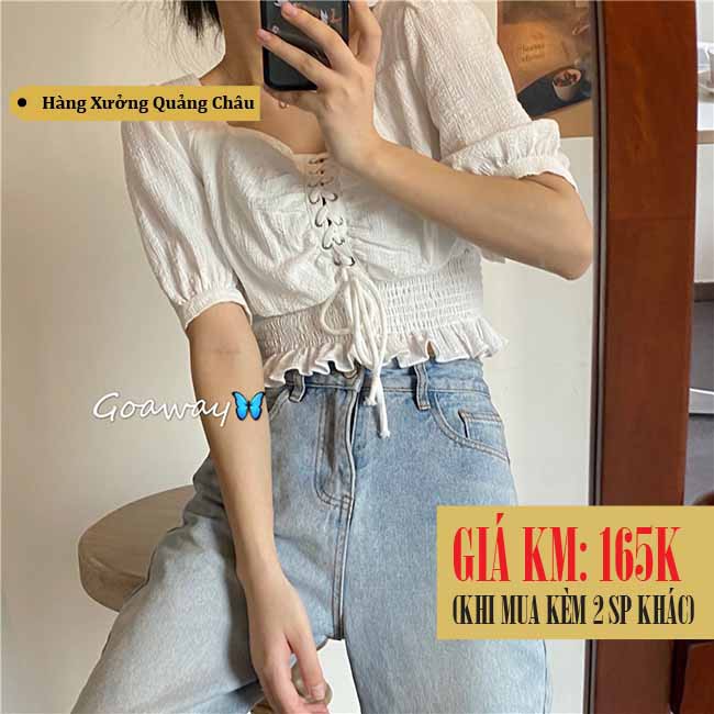 [SẴN] Áo croptop kiểu sơ mi nữ Ulzzang Quảng Châu ASC38