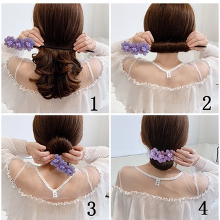 Dụng Cụ Búi Tóc Đính Hoa Vải Cho Nữ