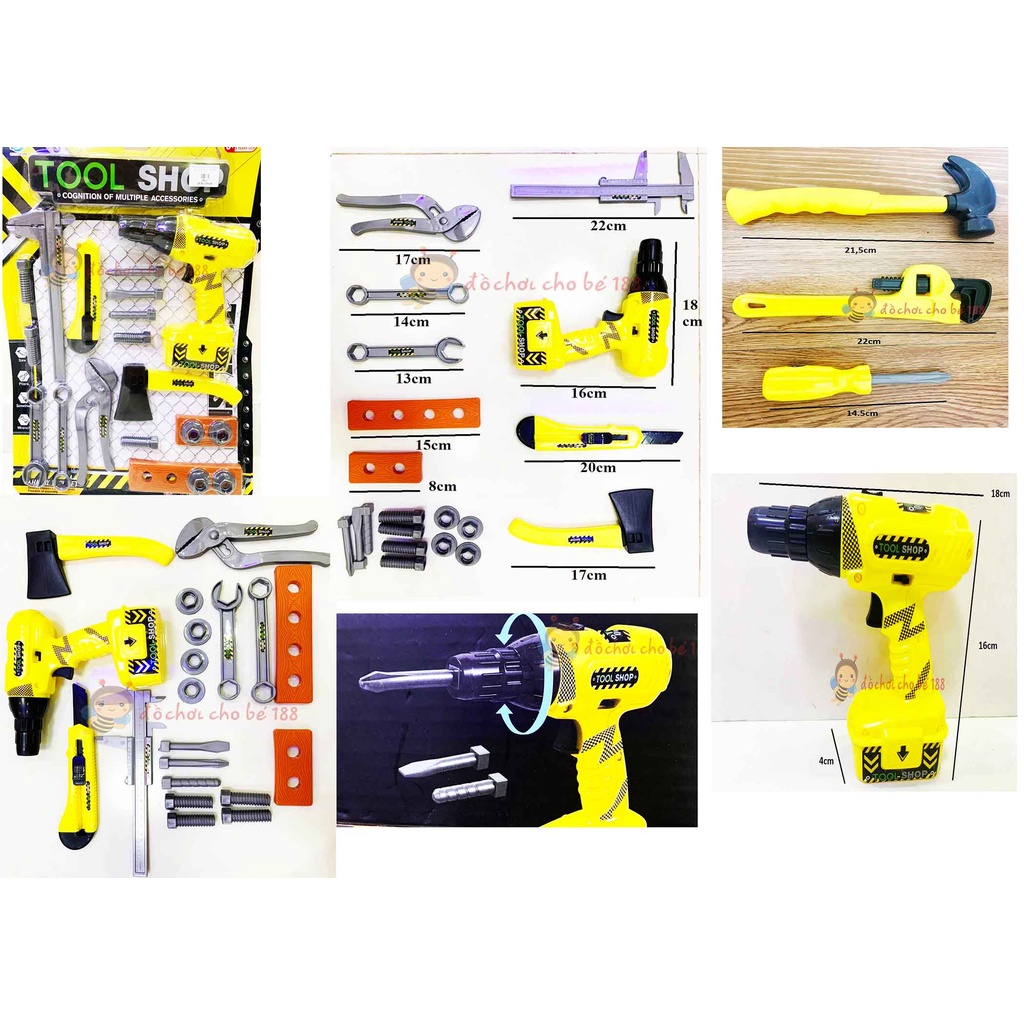 Đồ Chơi Sáng Tạo kềm búa- Đò Chơi Kỹ Sư Sửa Chữa Cơ Khí Cho Bé