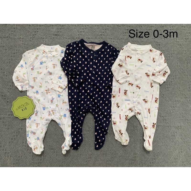 XẢ KHO SLEEPSUIT XUẤT DƯ - HÀNG IN LỖI SIZE ( BÉ TỪ 0-6m)