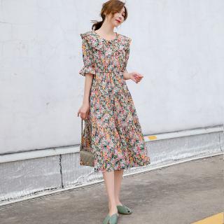 Đầm chiffon hoạ tiết hoa