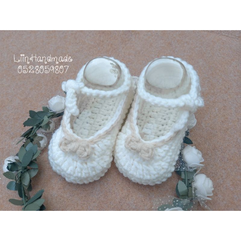 Giày búp bê nơ bánh bèo cho bé yêu - Giày len Handmade
