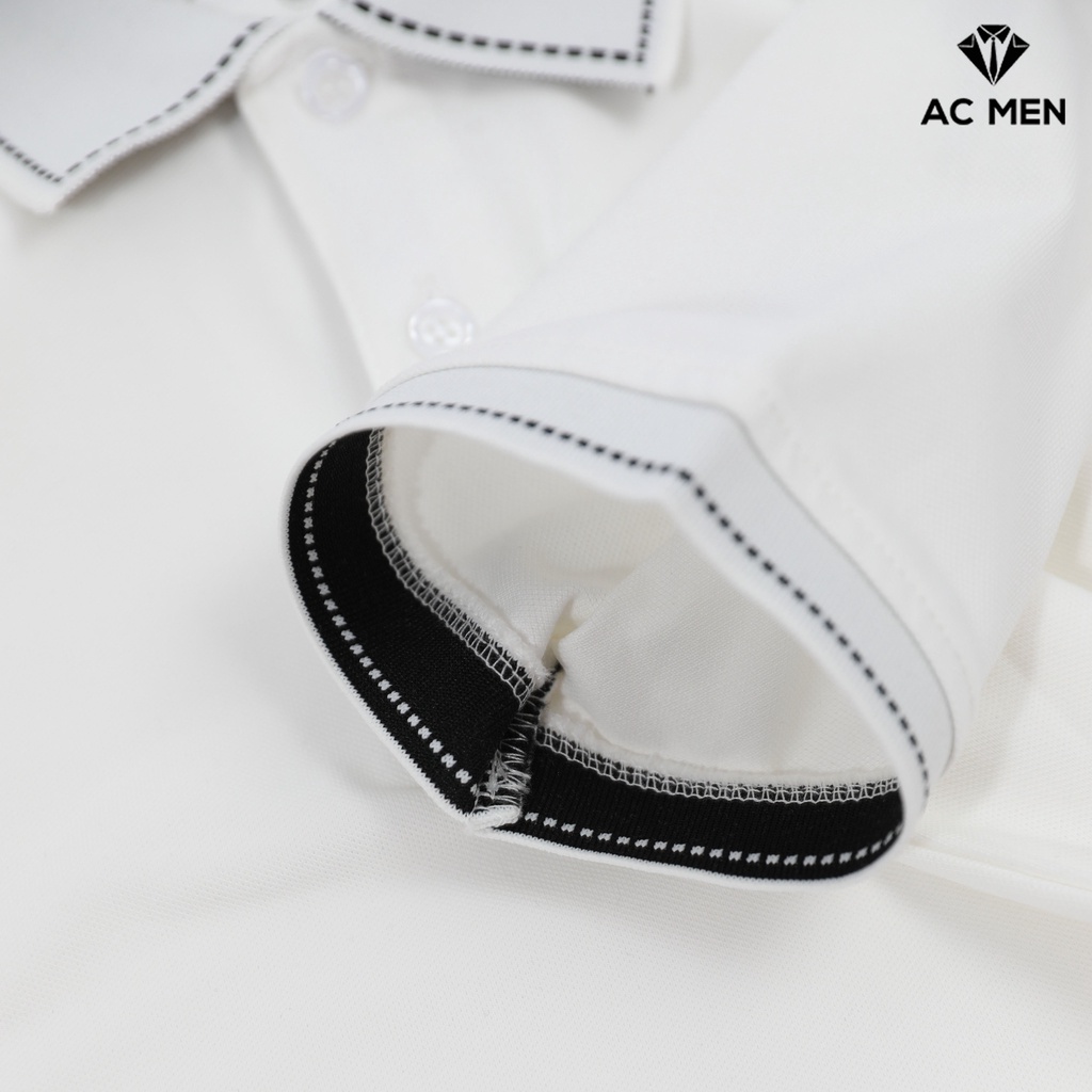 Áo Polo nam cổ bẻ cổ tay phối kiểu đơn giản, vải cá sấu Cotton xuất xịn, chuẩn form, sang trọng, lịch lãm AC MEN CB499TR