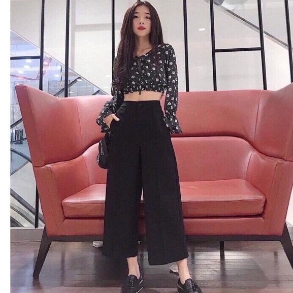 Quần đũi Nhật, ống rộng, dài,Lỡ - Quần culottes đũi ống rộng