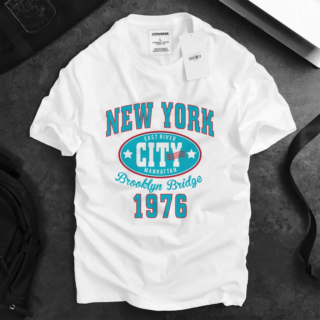 Áo Thun Trắng In Hình NEW YORK 1976