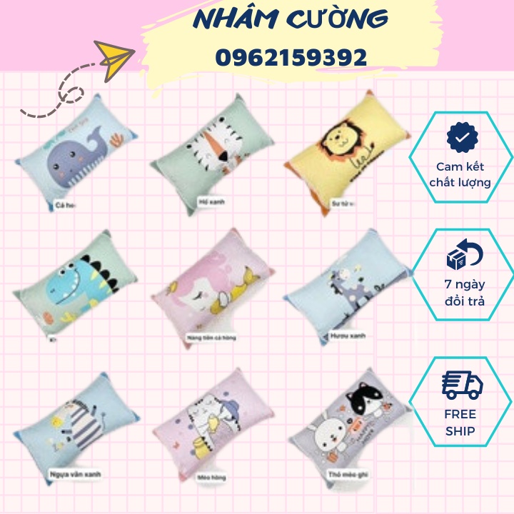 Gối Cho Bé , Gối Ôm Cho Bé 2 Tuổi Đến 10 Tuổi Gối Trẻ Em Cotton 100% Nhập Khẩu Cao Cấp (30*50Cm)