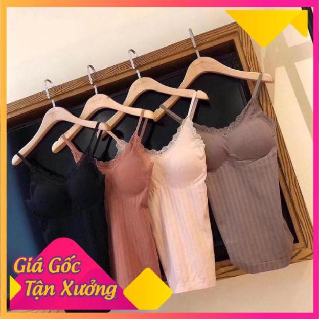 [SIÊU SALE Áo Bra 2 Dây Dáng Dài Chất Mềm Mịn